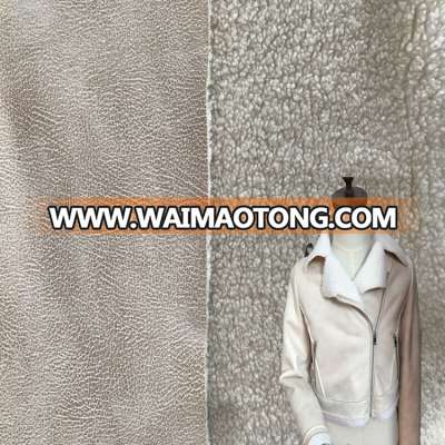 Wholesale bronzed sherpa suede fabric for winter garment