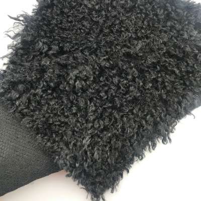 100% polyester knitted fur fabric for winter coat jacket collar shoes